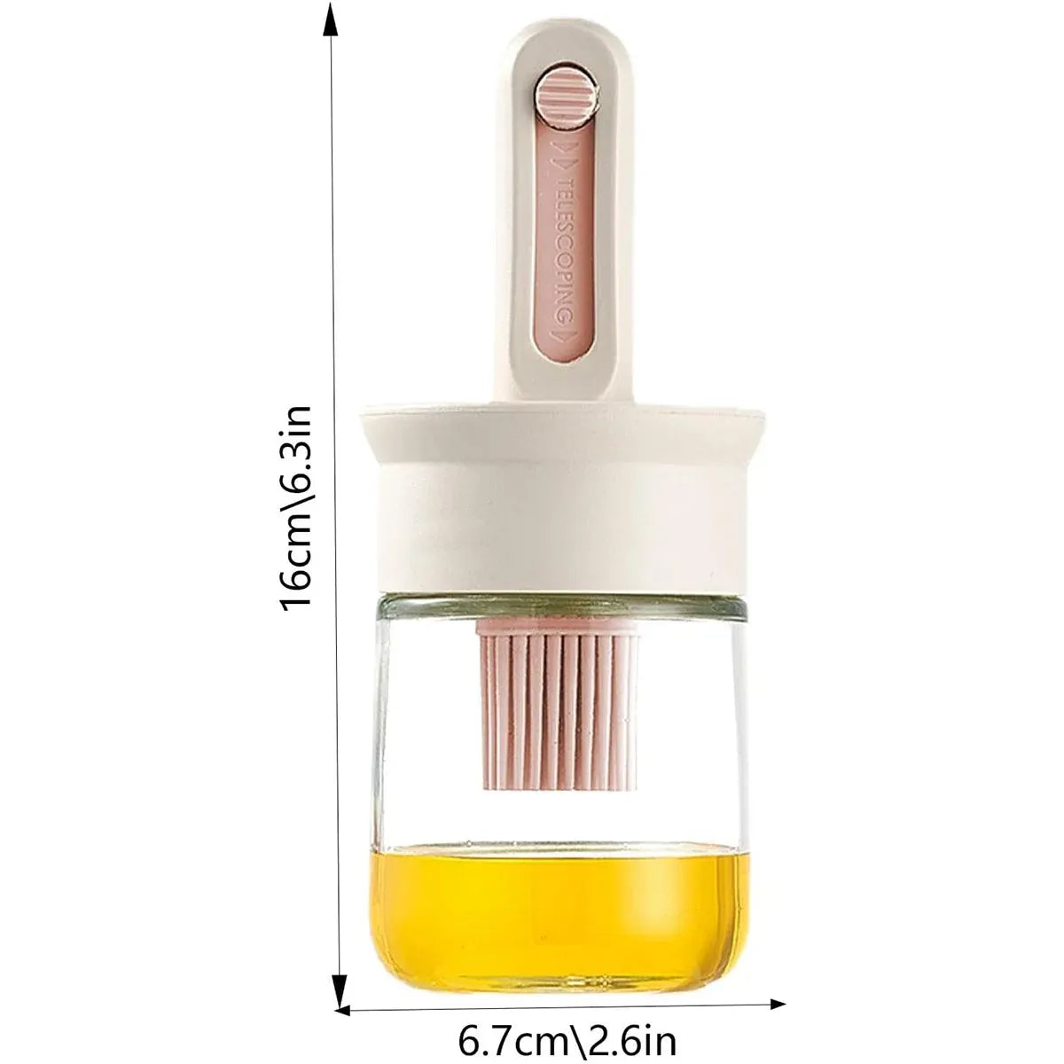 Glass Oil Brush Bottles with Silicone Brush, Set of 2