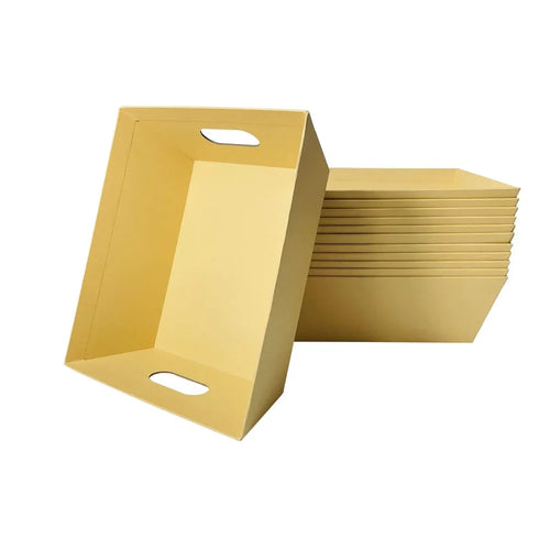 10pcs Trapezoidal Gift Boxes Open Top Beige Set for Candy Snacks Packaging