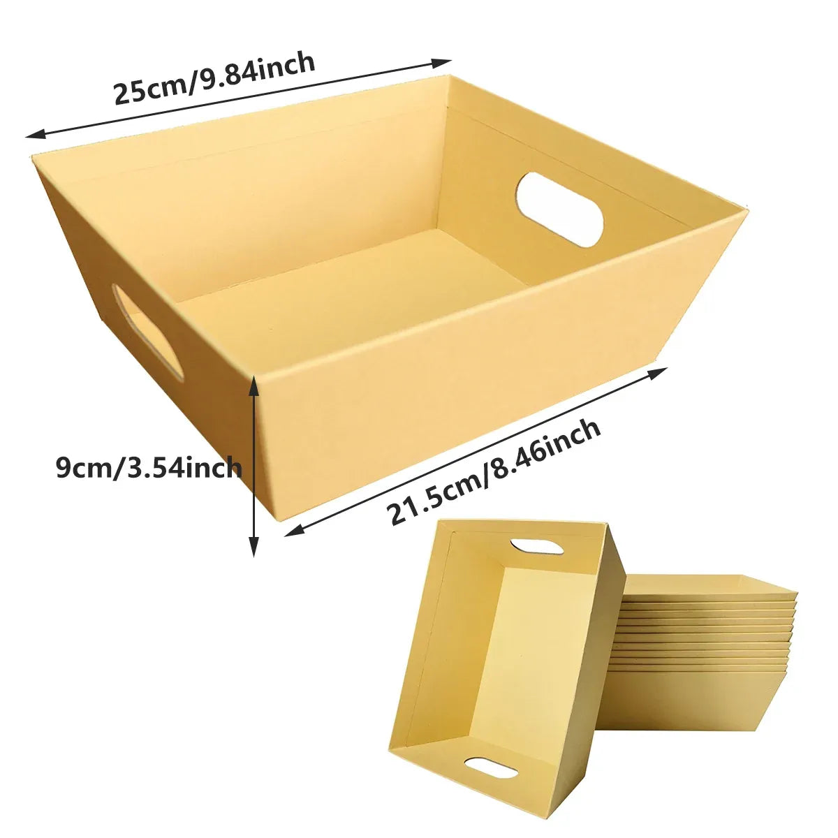 10pcs Trapezoidal Gift Boxes Open Top Beige Set for Candy Snacks Packaging