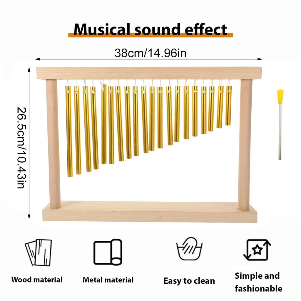 20 Tone Aluminium Chime Instrument with Beech Wood Base