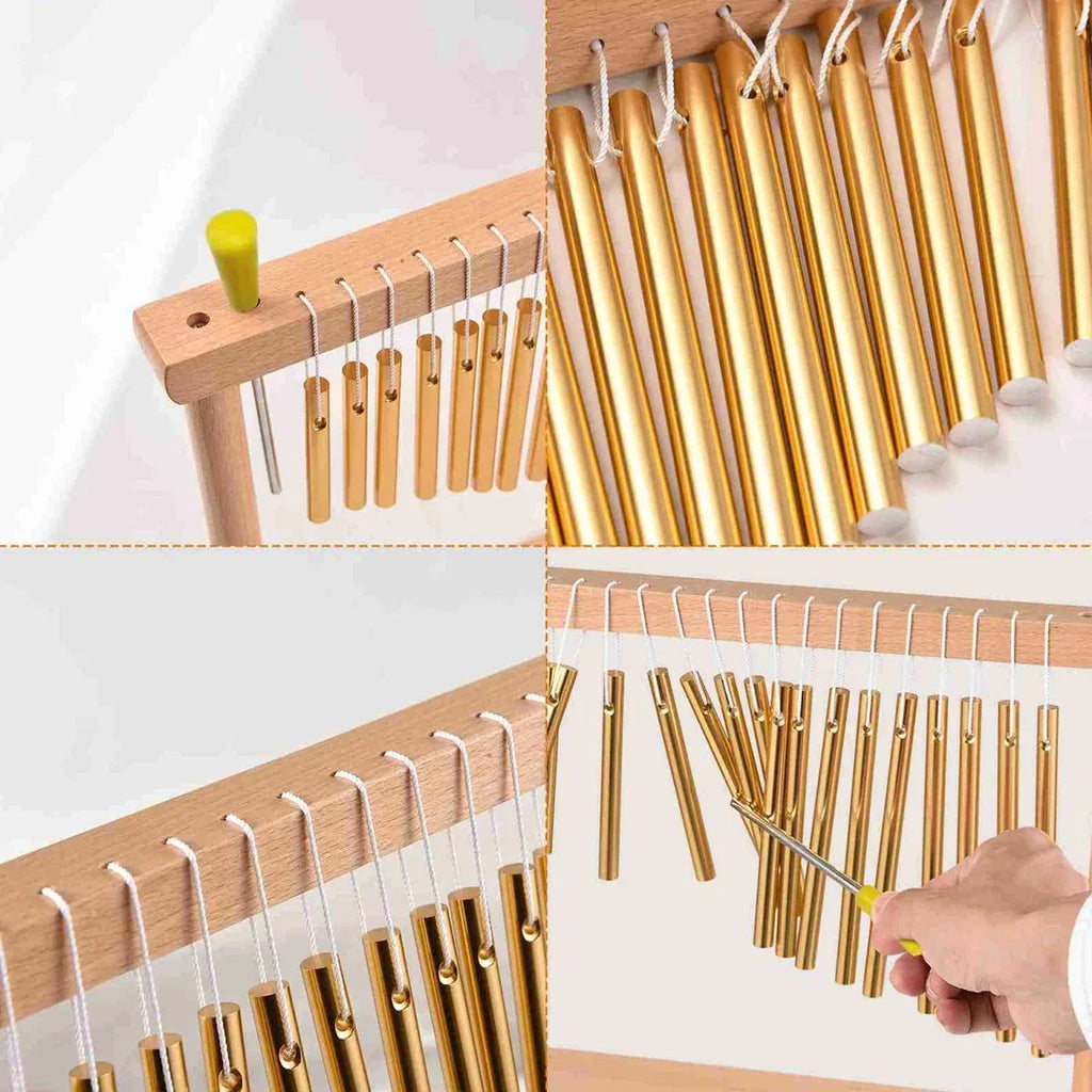20 Tone Aluminium Chime Instrument with Beech Wood Base