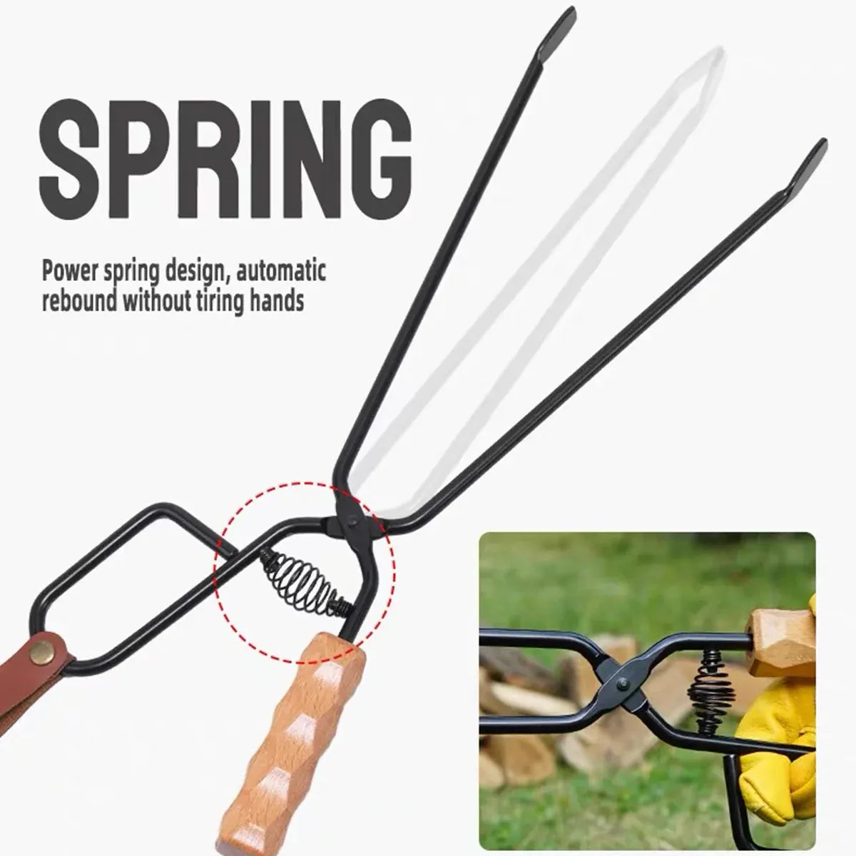 Barbecue Tongs Outdoor Camping Charcoal Fire Grill Tool for Cooking