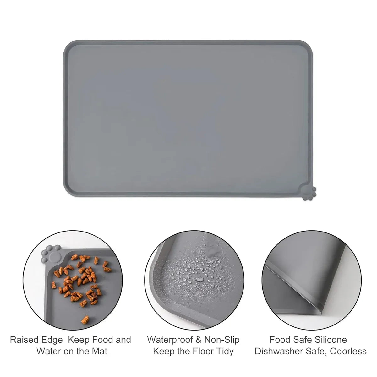Silicone Pet Mat Spill-Proof Easy to Clean Mat