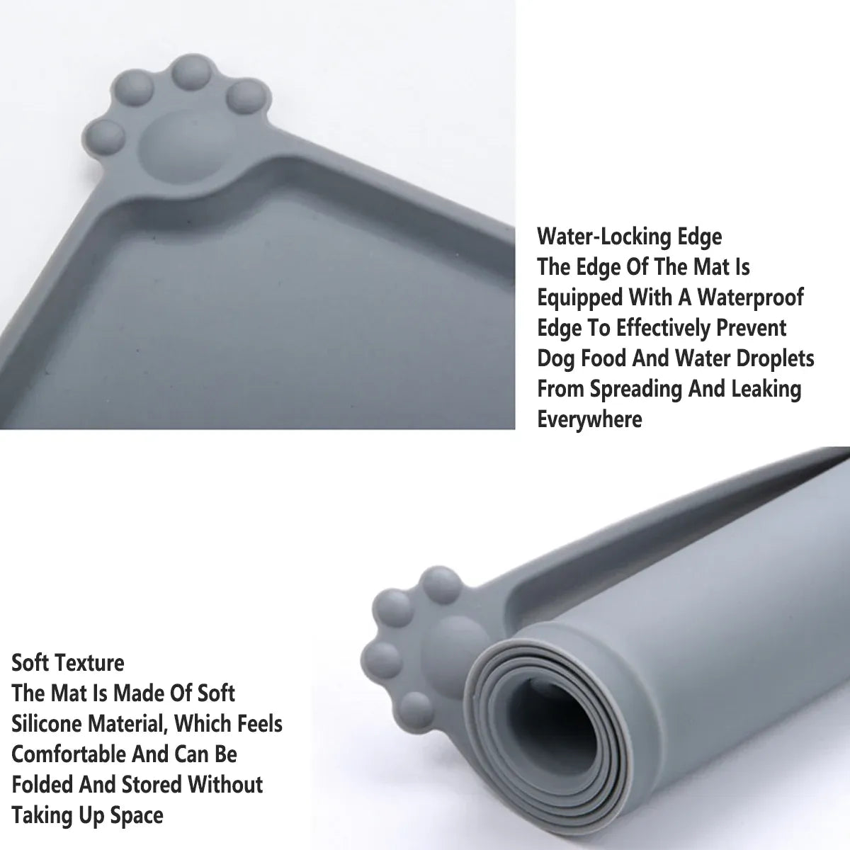 Silicone Pet Mat Spill-Proof Easy to Clean Mat