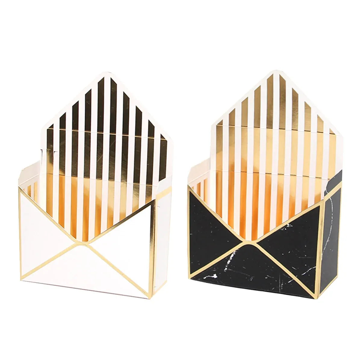 Envelope Flower Box Gift Packaging Floral Display Holder Wedding Retail 8PCS - Black