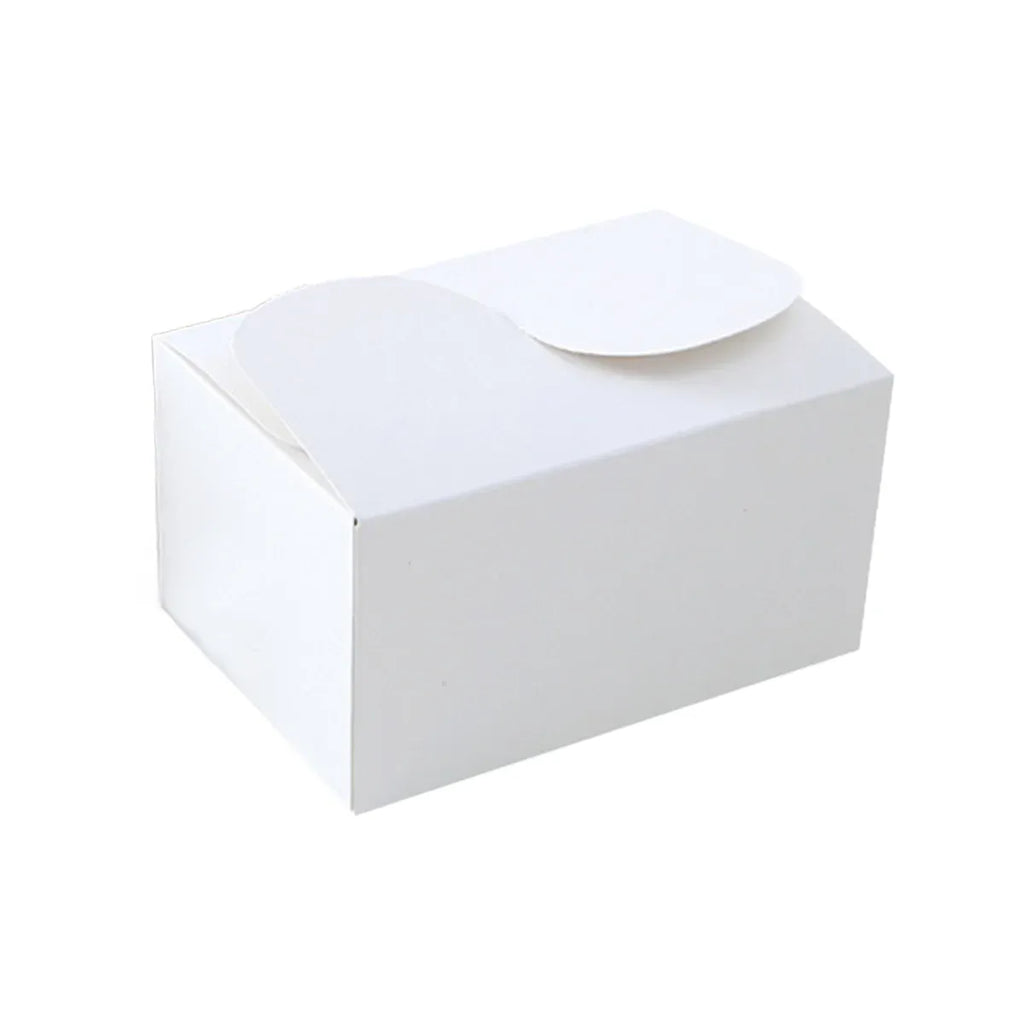 50PCS Foldable Gift Paper Boxes 15x10x8.5cm Khaki White for Party Wedding Use - White