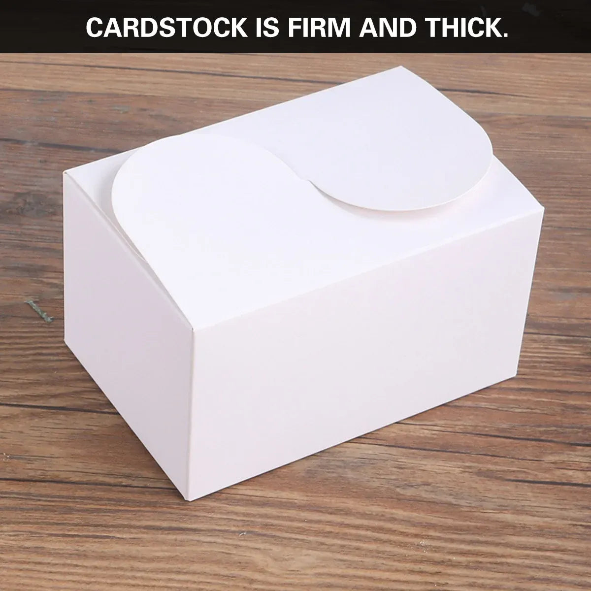 50PCS Foldable Gift Paper Boxes 15x10x8.5cm Khaki White for Party Wedding Use - White