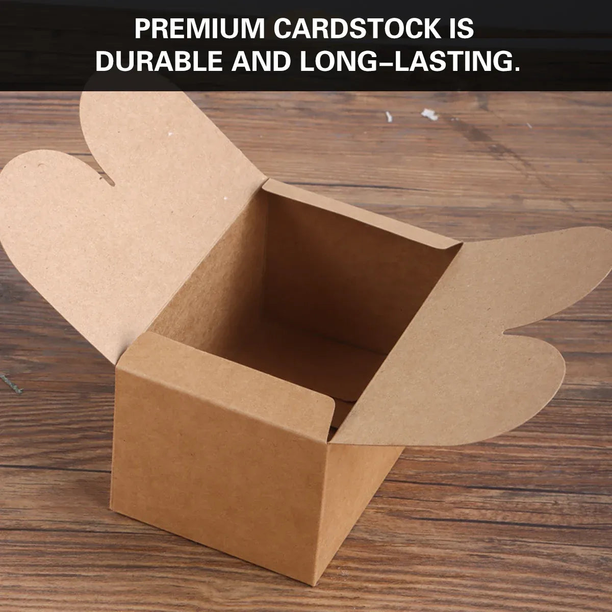 50PCS Foldable Gift Paper Boxes 15x10x8.5cm Khaki White for Party Wedding Use - White
