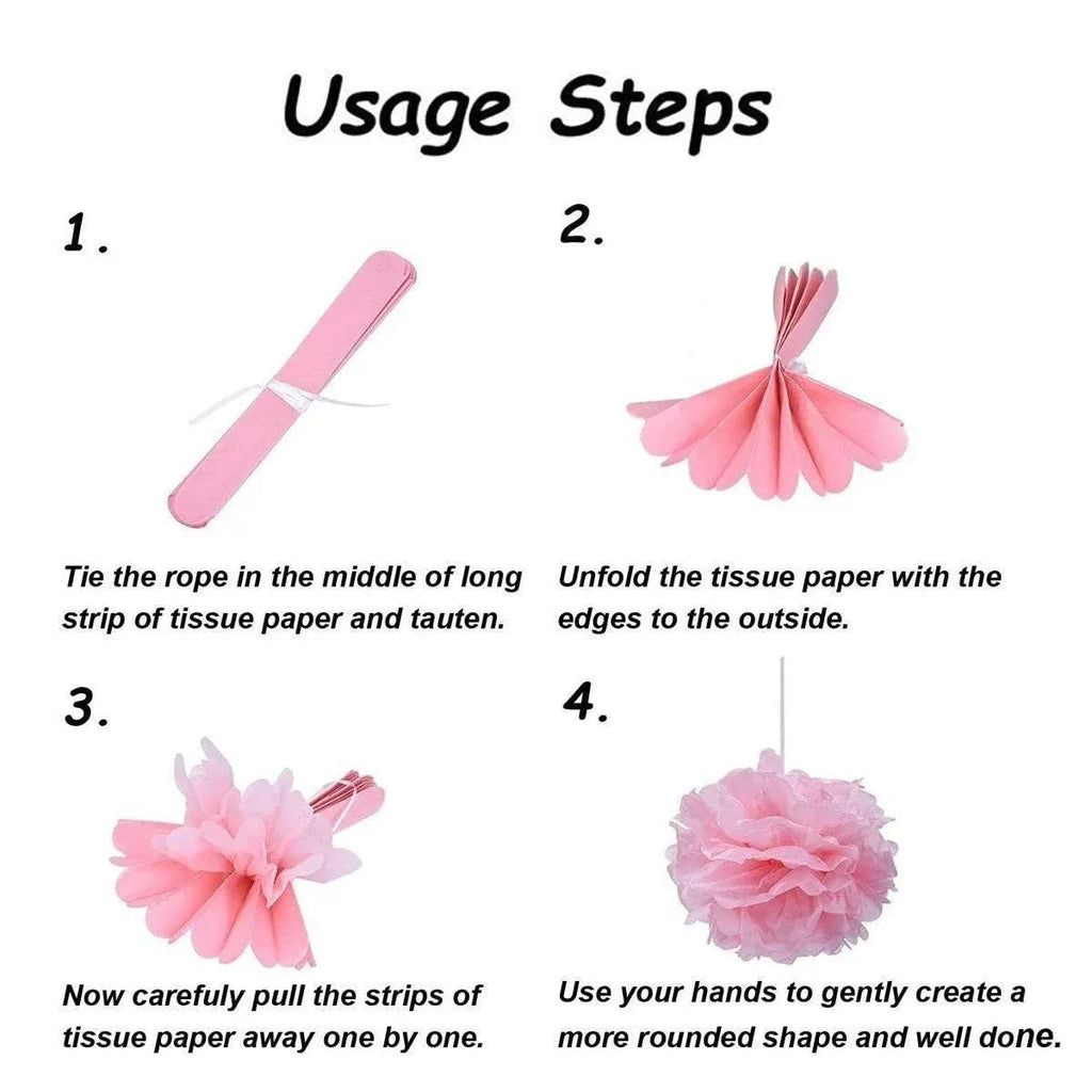 Pink Tissue Paper Hanging Flower Balls, 18 Pack