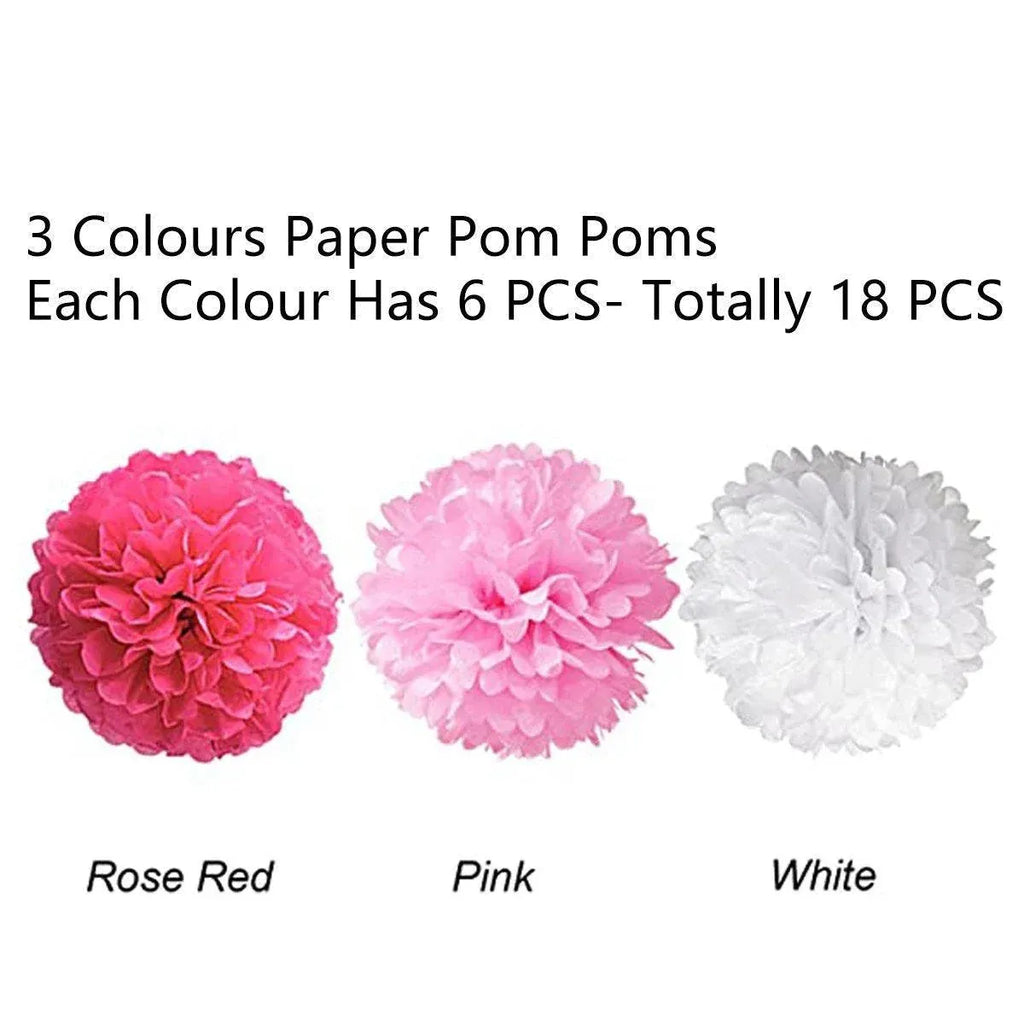 Pink Tissue Paper Hanging Flower Balls, 18 Pack