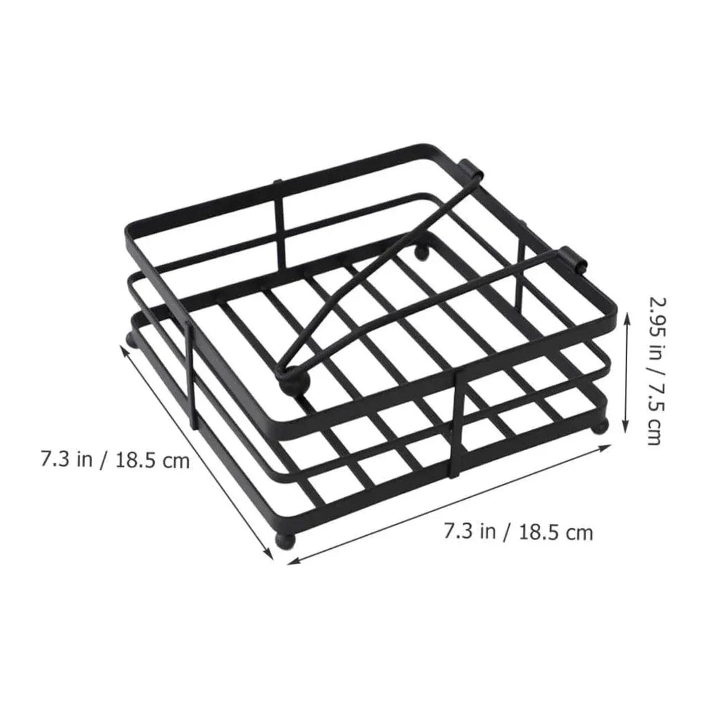 Black Wrought Iron Square Napkin Holders, Set of 2
