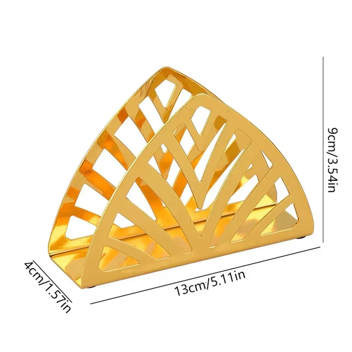 Gold Stainless Steel Hollow Napkin Holders, Set of 2