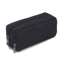 Double Layer Oxford Fabric Pencil Case, Black, 21 x 10 x 7 cm