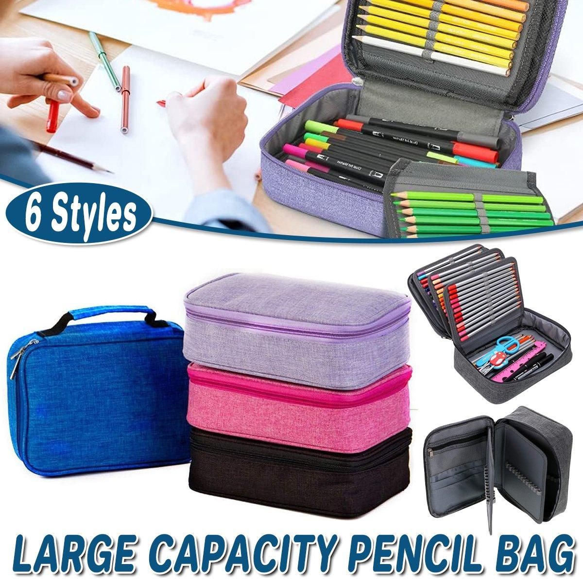 Large Capacity Multi Layer Pencil Pouch with Handle, 23 x 16 x 7 cm