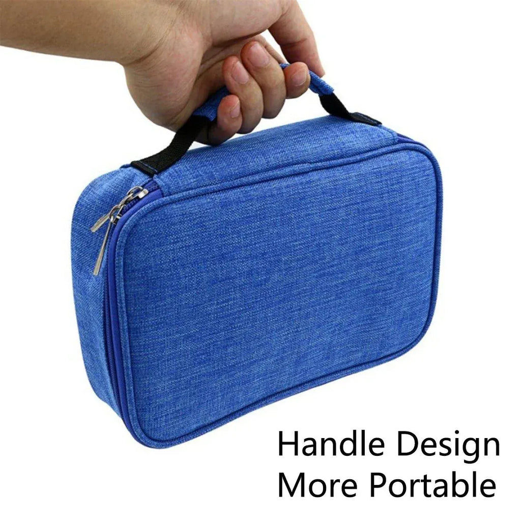 Large Capacity Multi Layer Pencil Pouch with Handle, 23 x 16 x 7 cm