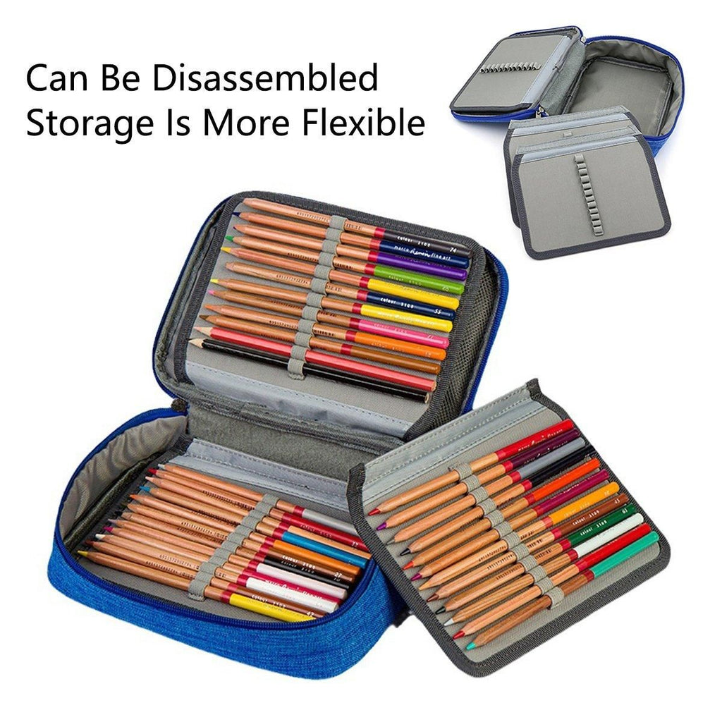 Large Capacity Multi Layer Pencil Pouch with Handle, 23 x 16 x 7 cm