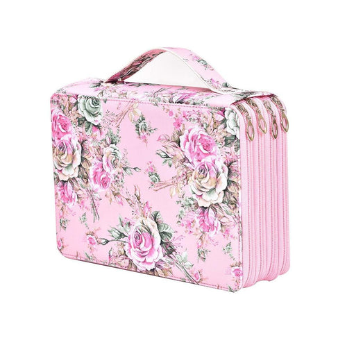 200 Slots Large Capacity Pencil Case Rose Foundation Student