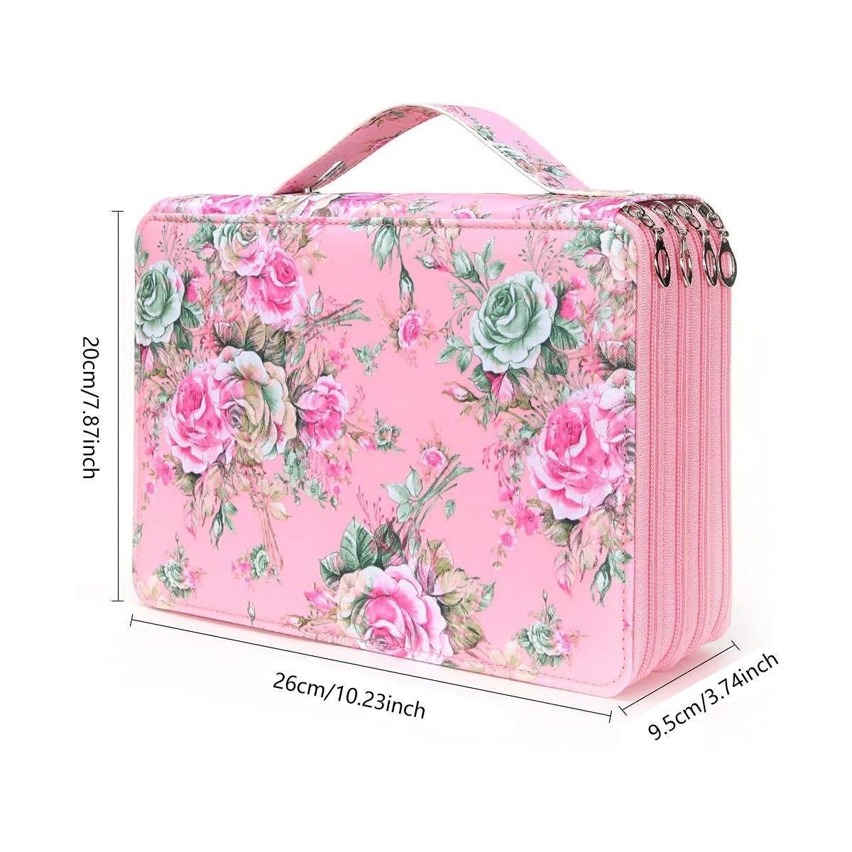200 Slots Large Capacity Pencil Case Rose Foundation Student