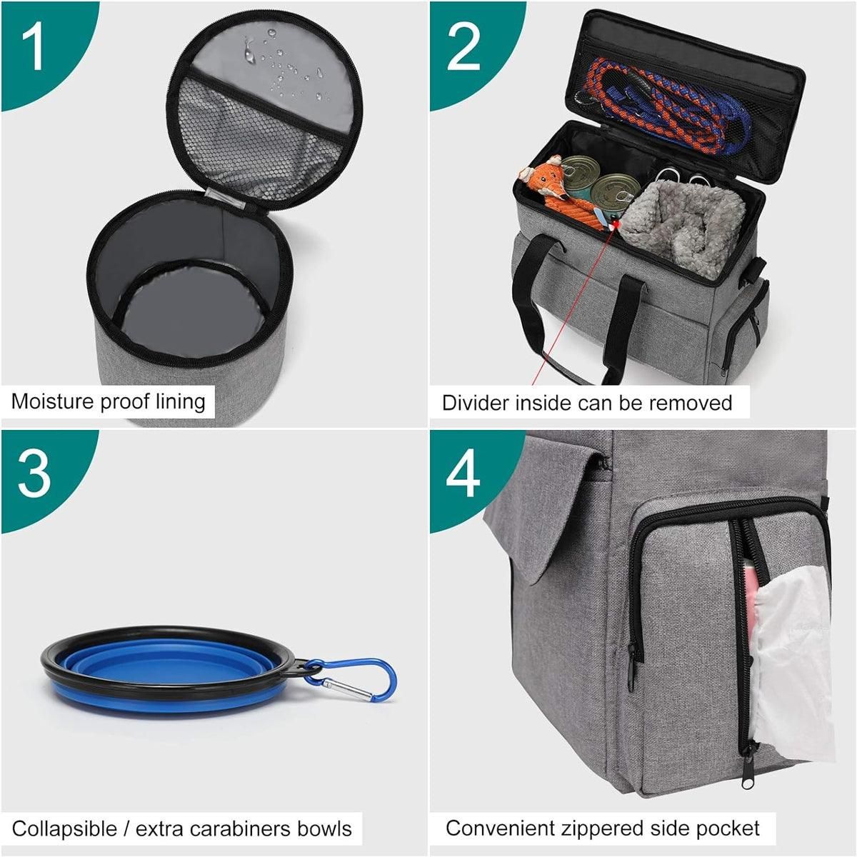 6PCS Pet Travel Outing Backpack Large Capacity Folding Storage