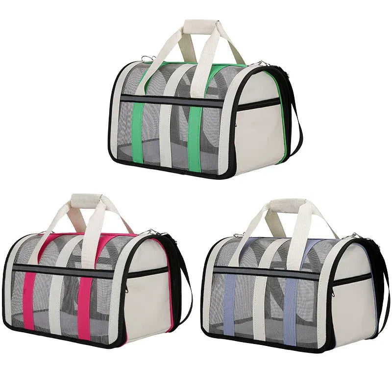 Pet Carrier Bag Portable Travel Cat Tote Bag Soft Breathable Cat Bag