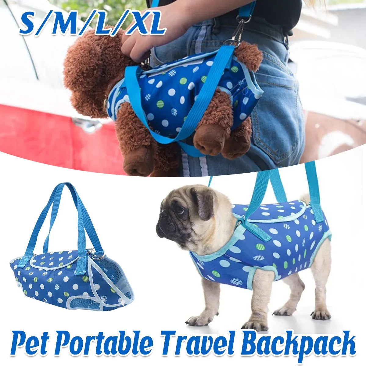 Pet Portable Travel Backpack Dog Four-Legged Carrier Crossbody Bag