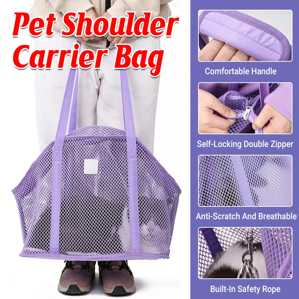 Escape Proof Pet Carrier Mesh Shoulder Bag Small Pet Travel Secure