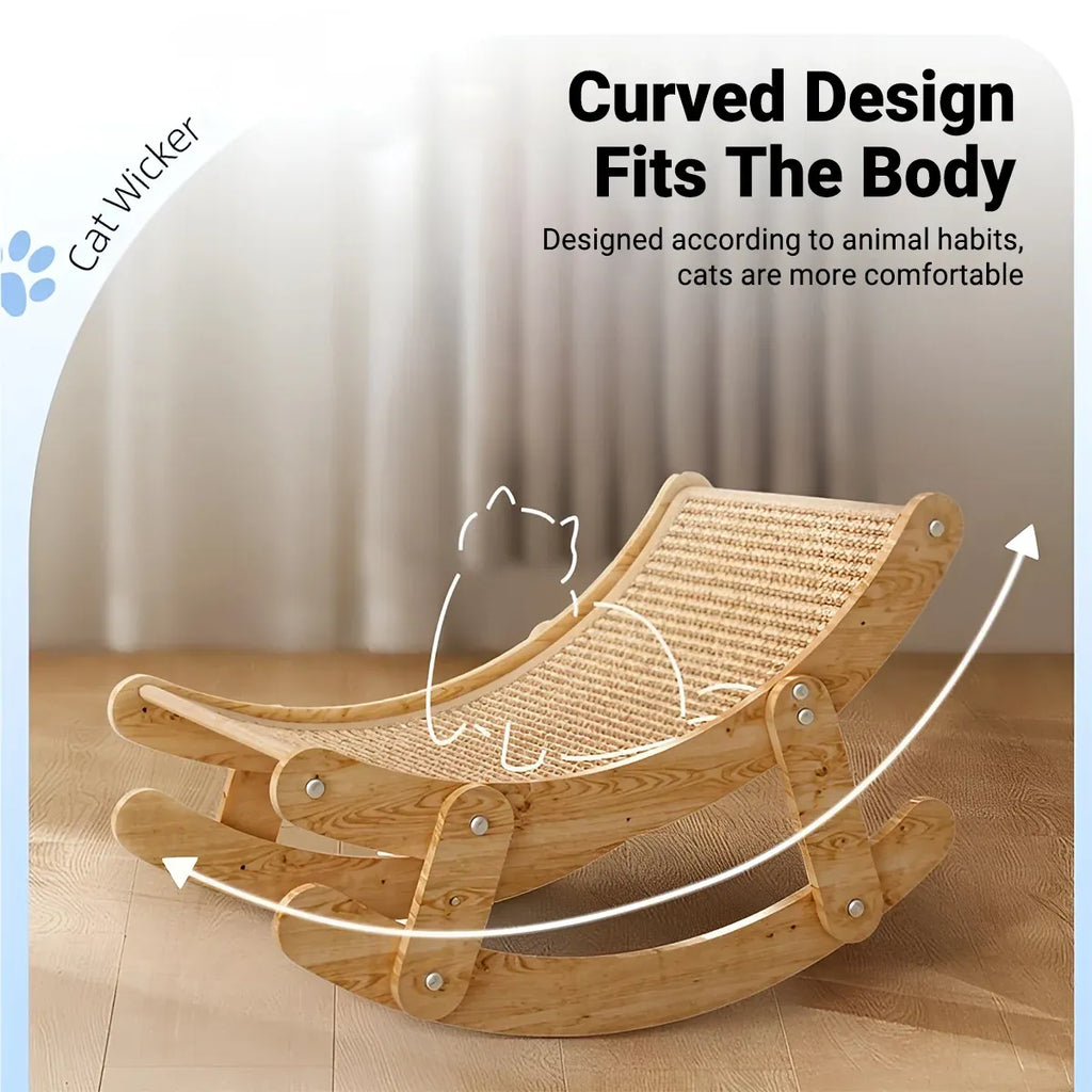 Cat Scratcher Lounge Chair, Natural, 30 x 53 x 35 cm, shown in a real setting