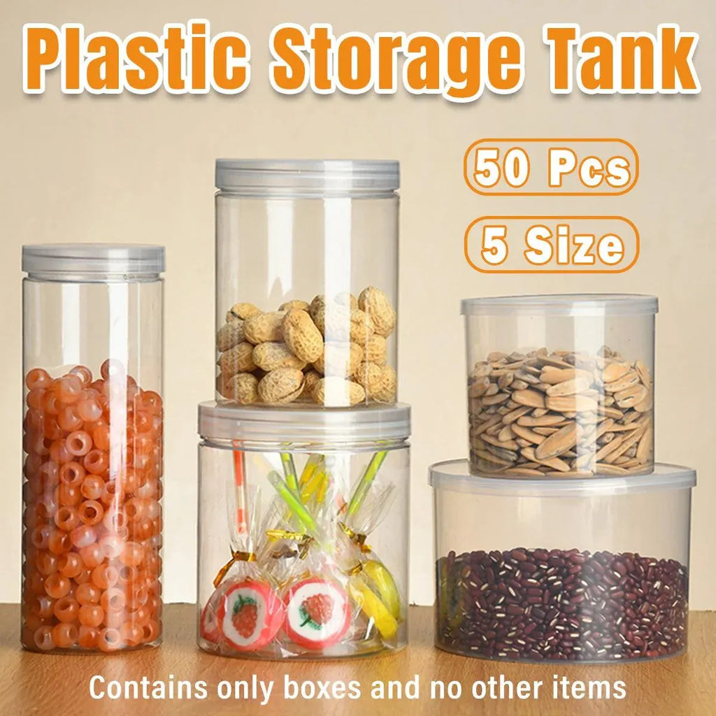 Wide Mouth Plastic Food Bottles 50PCS Transparent Sealed Storage