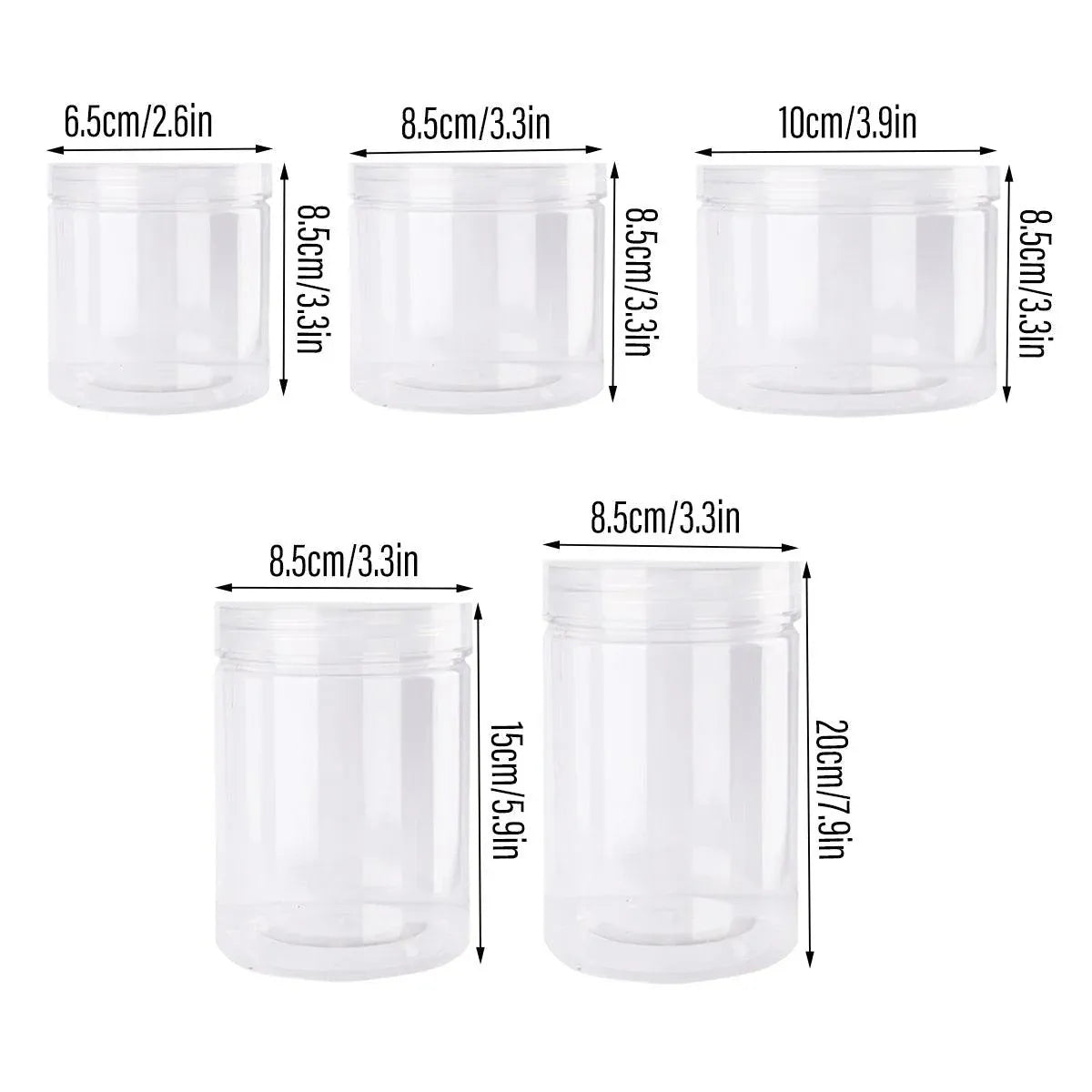 Wide Mouth Plastic Food Bottles 50PCS Transparent Sealed Storage