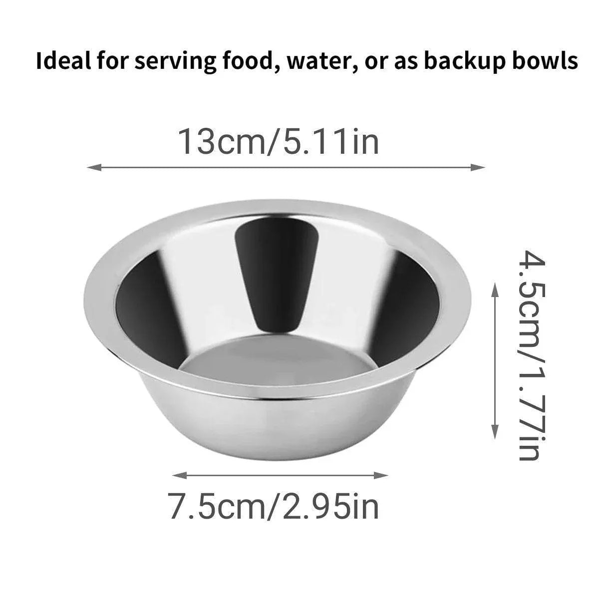 2PCS Pet Bowl Dog Food Cage Crate Water 13CM Hang-on Stainless Steel