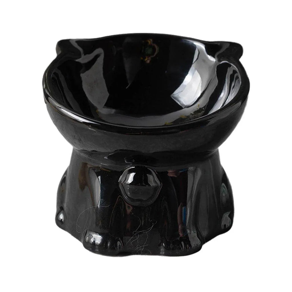 Ceramic Cat Bowl Cute Tall Raised Cat Food Bowl for Pets Eating