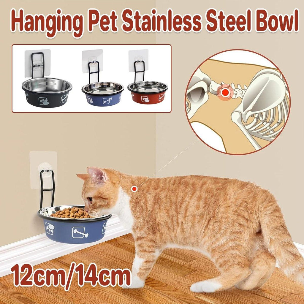Stainless Steel Pet Bowl Hanging Cat Food Water Bowl Durable