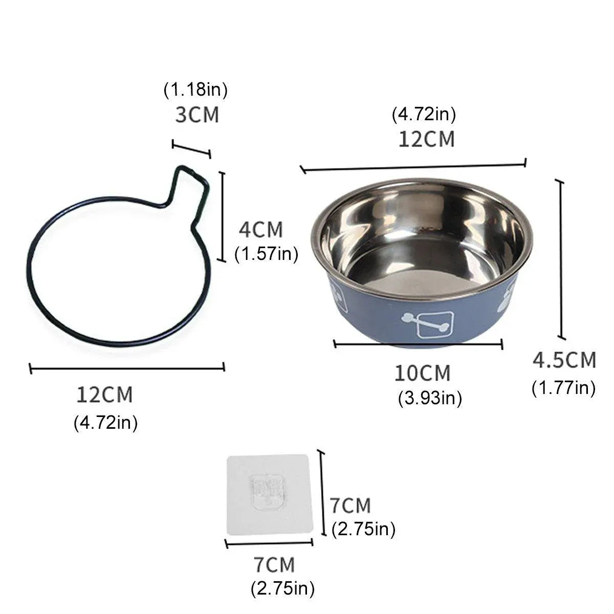 Stainless Steel Pet Bowl Hanging Cat Food Water Bowl Durable