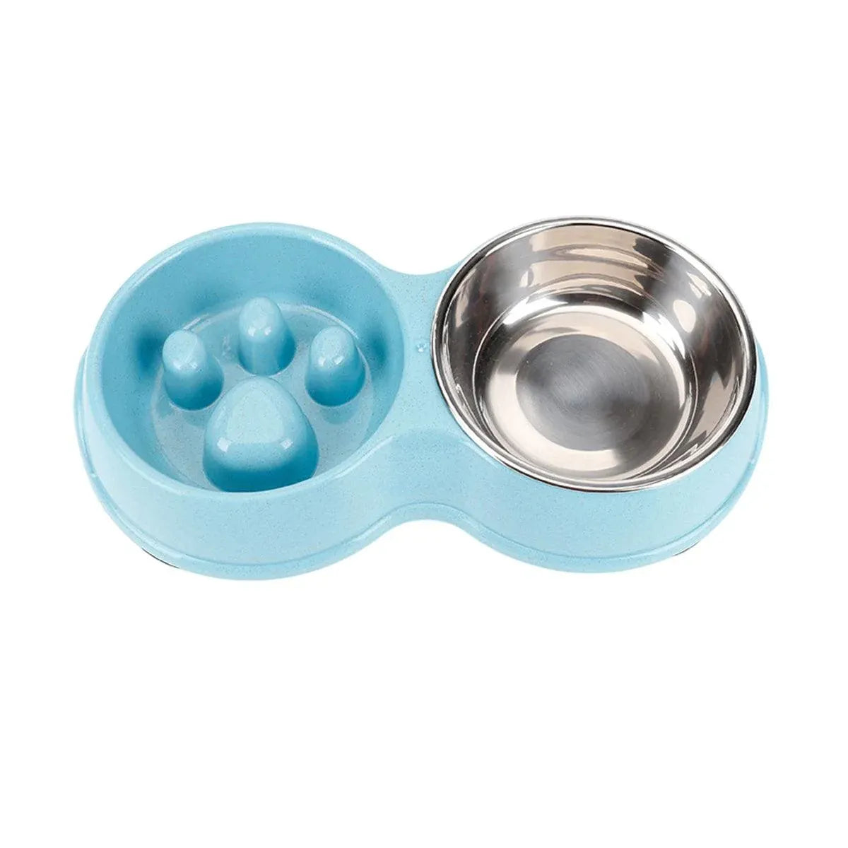 Dog Slow Feeder Double Bowl Pet Food and Water Dish