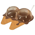 Detachable Ice Cream Shaped Bowls Pet Set Feeding Mat Spoon Cats