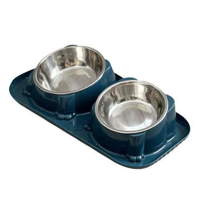 Aimall Slanted Pet Bowl Stand, Dark Blue