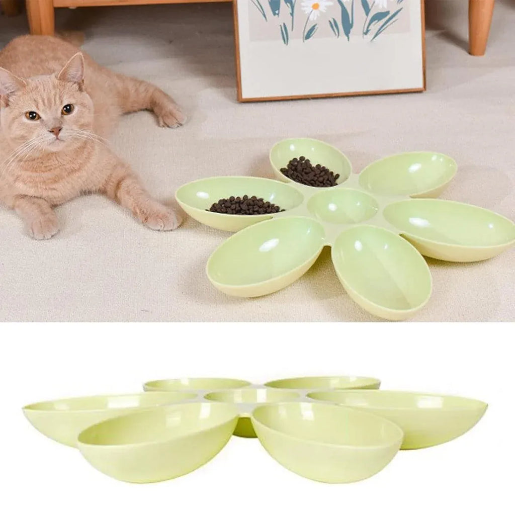 Six Compartment Petal Design Cat and Dog Feeding Bowl, Pink, photo 6 of 6