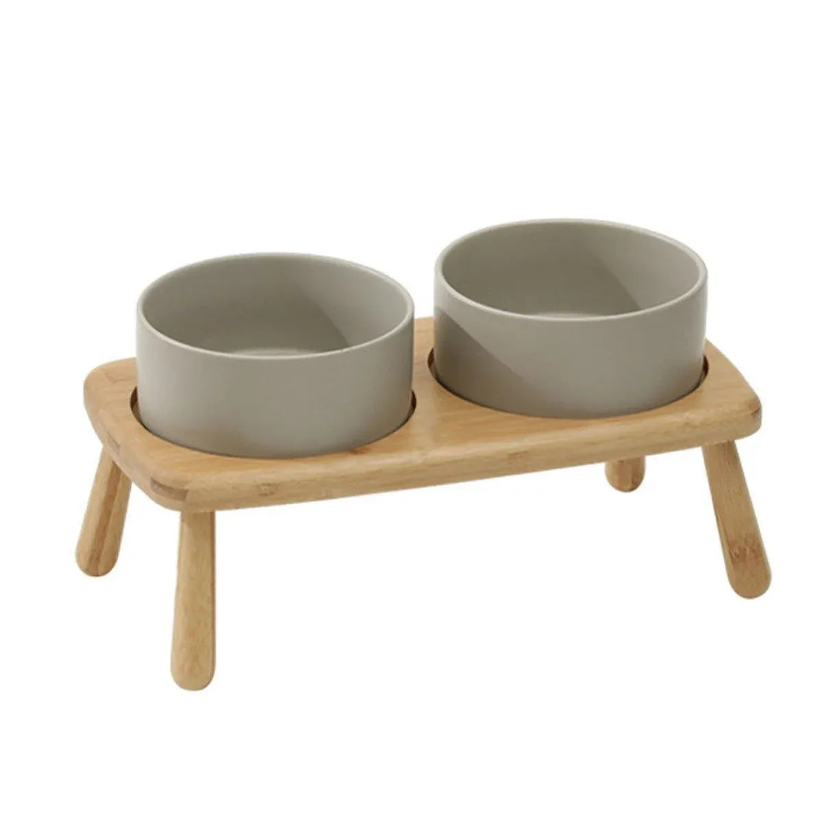 Ceramic Elevated Dog Bowl Anti-Slip Double Bowl