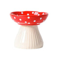 Pet Elevated Mushroom Bowl Ceramic Cat Dog Bowl Dish Food Feeder