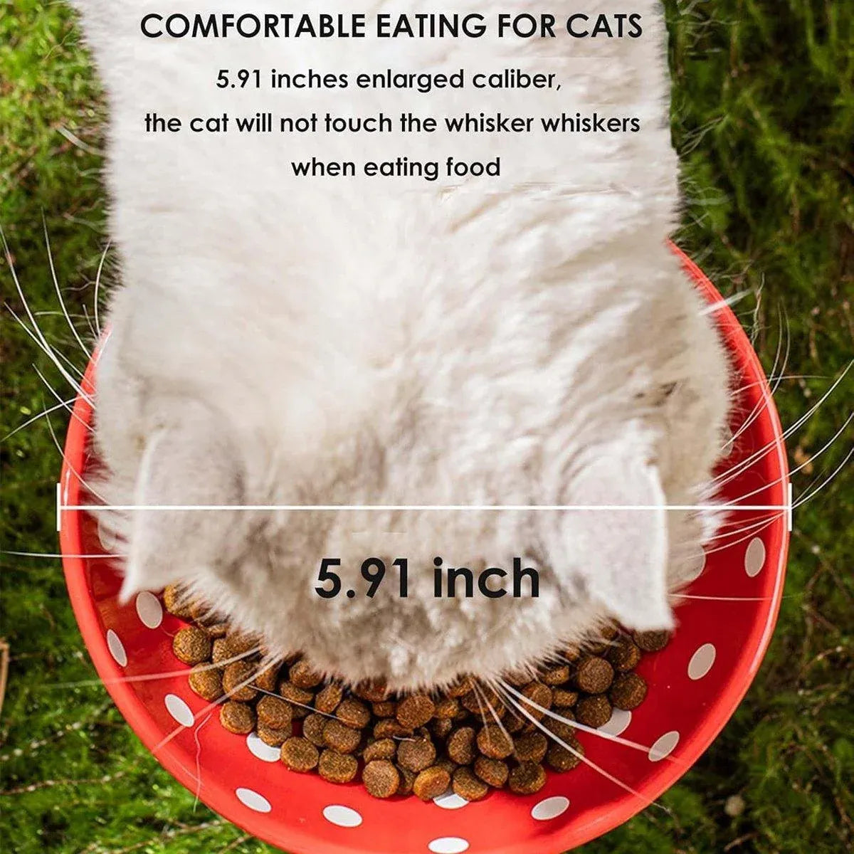 Pet Elevated Mushroom Bowl Ceramic Cat Dog Bowl Dish Food Feeder