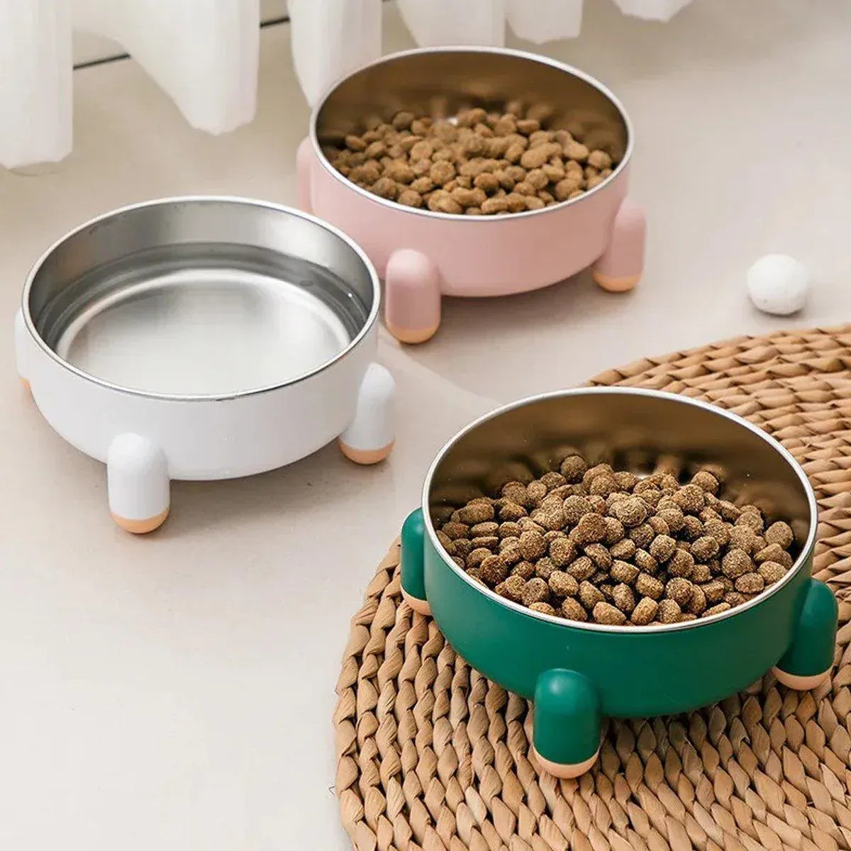 Anti-Tip Stainless Steel Dog Bowl Pet Basin
