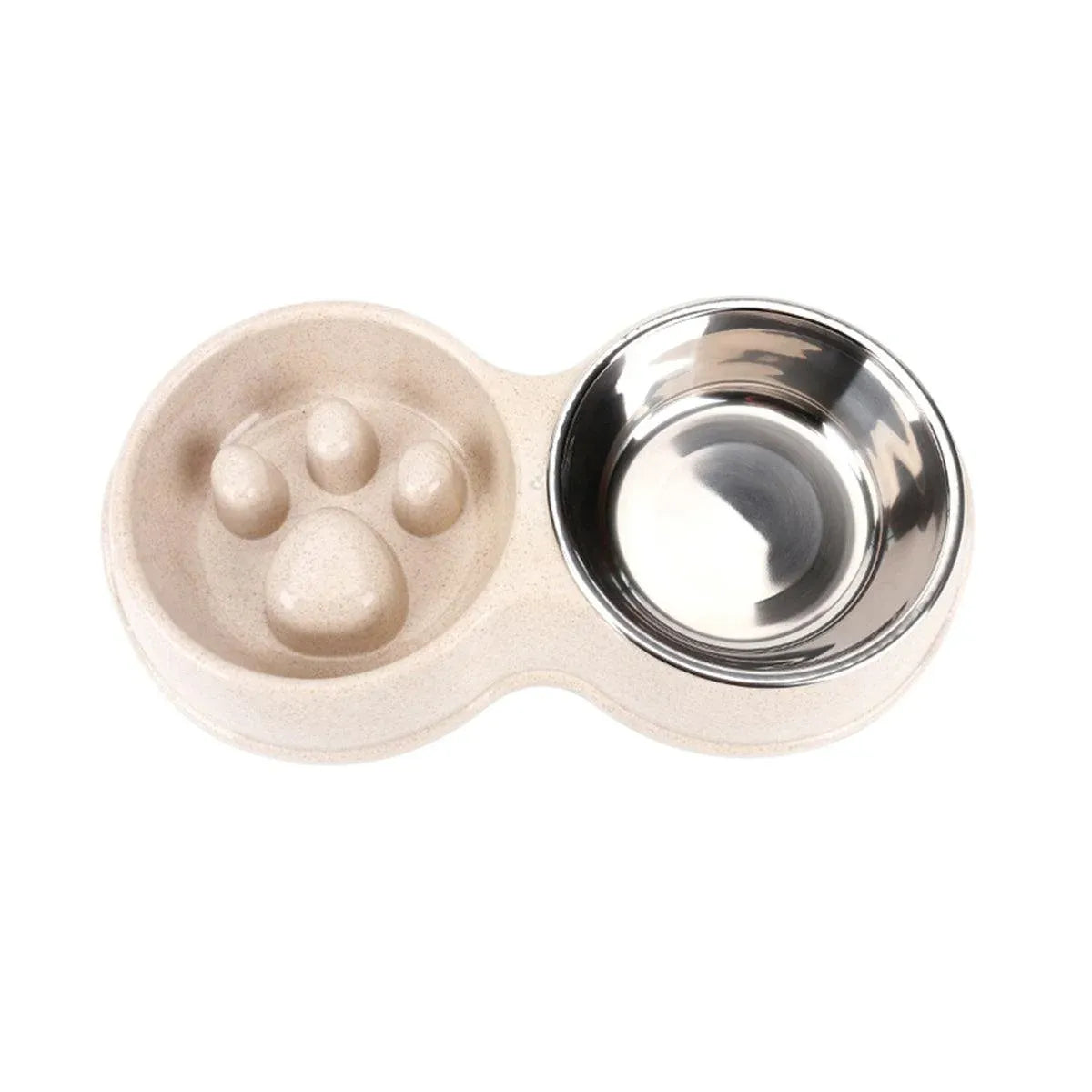 Dog Slow Feeder Double Bowl Pet Food and Water Dish