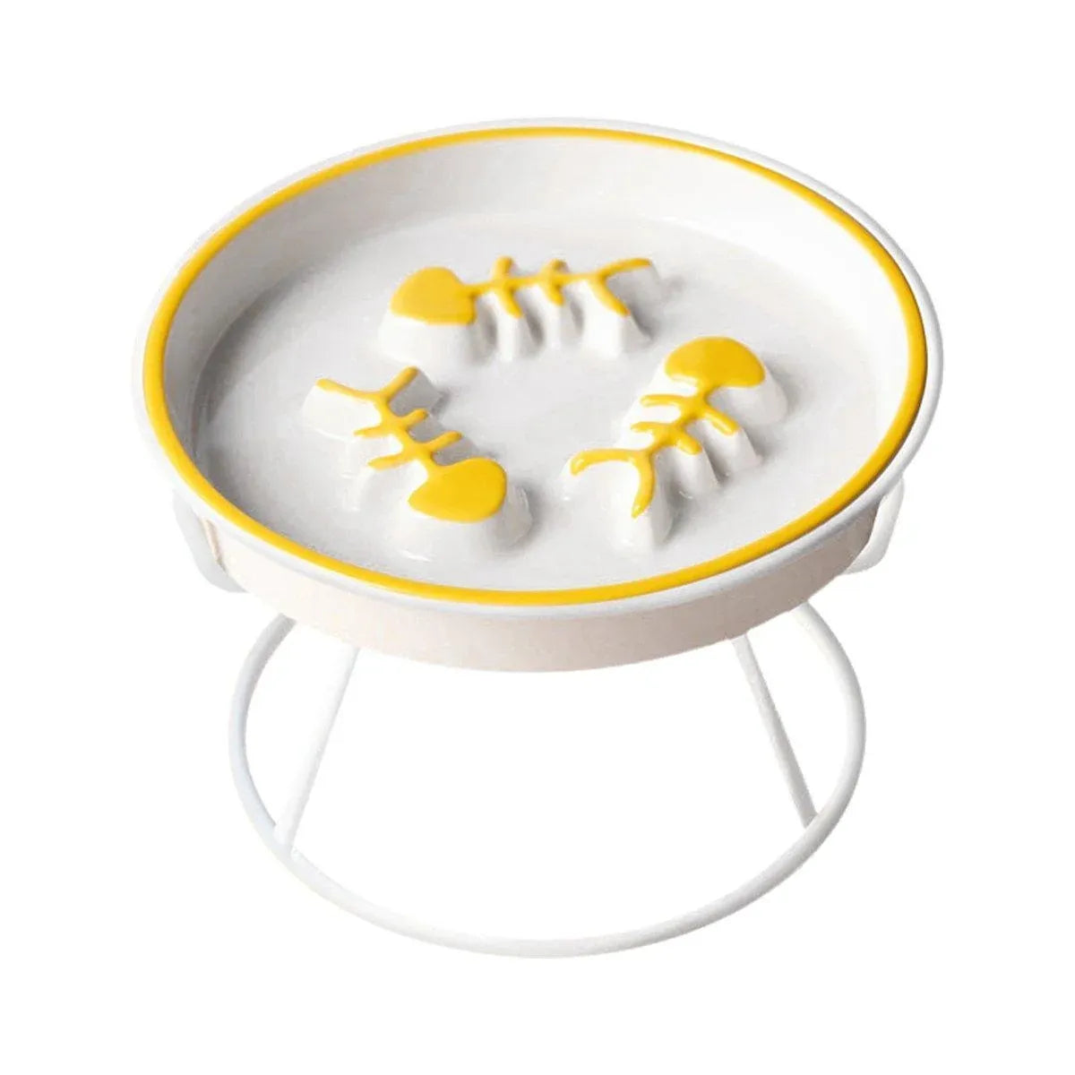 Ceramic Cat Bowl Slow Feeder Pet Food Tray