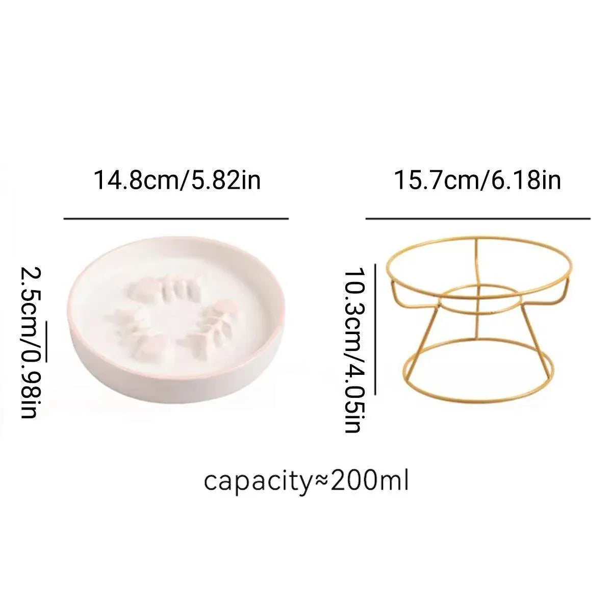Ceramic Cat Bowl Slow Feeder Pet Food Tray
