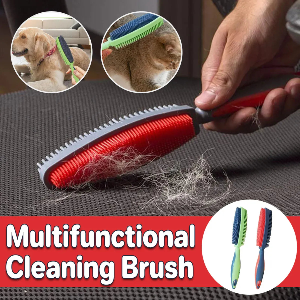 Pet Hair Removal Brush Multi-functional Cleaning Brush For Dog Cat