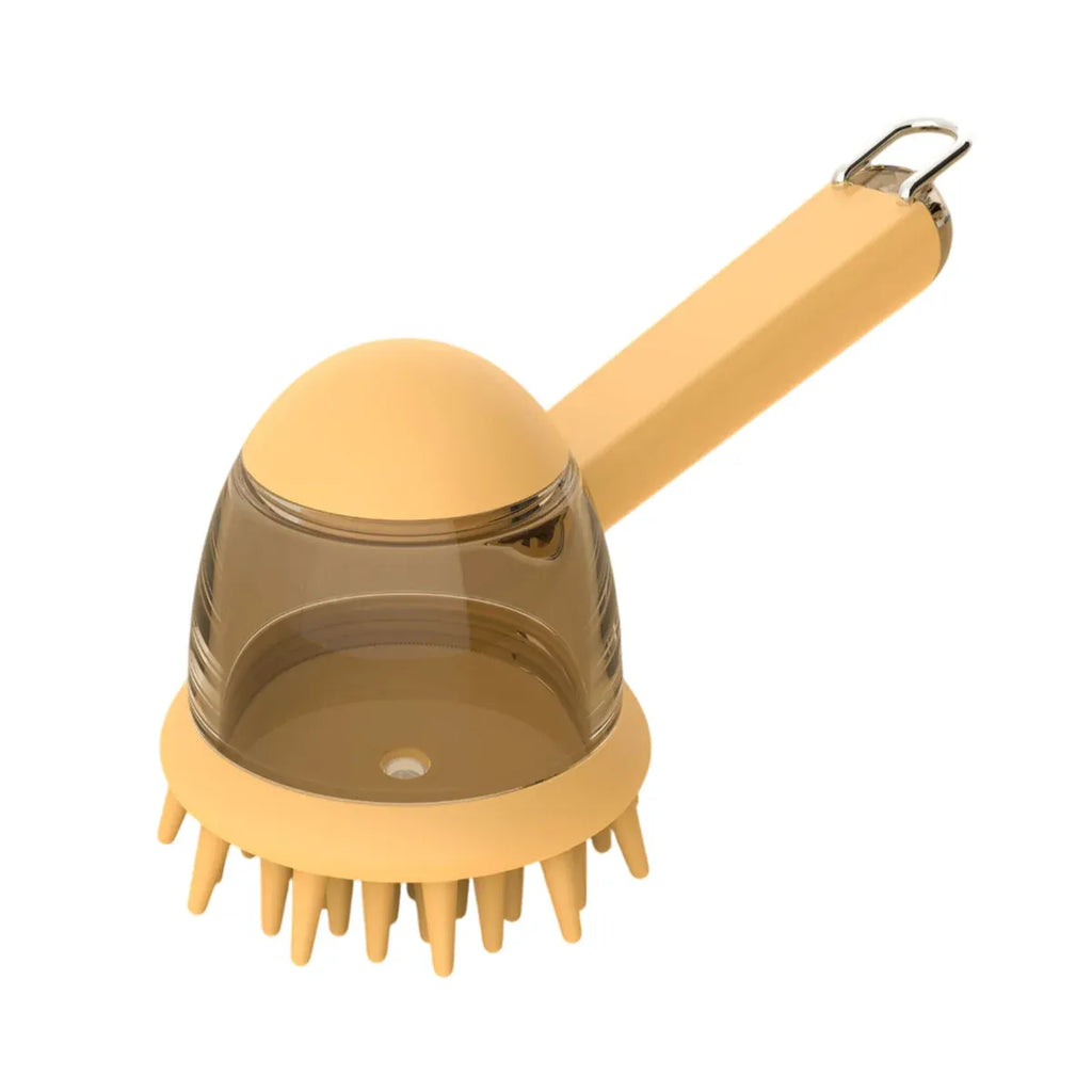 Pet Bath Brush Dog Massage Brush Press to Dispense Liquid Pet