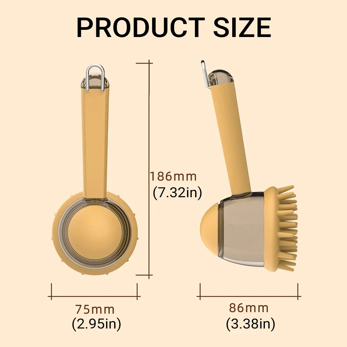 Pet Bath Brush Dog Massage Brush Press to Dispense Liquid Pet