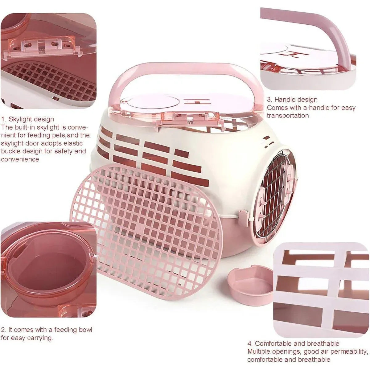 Dog and Cat Carrier Large Space Removable Sunroof Air Carrier