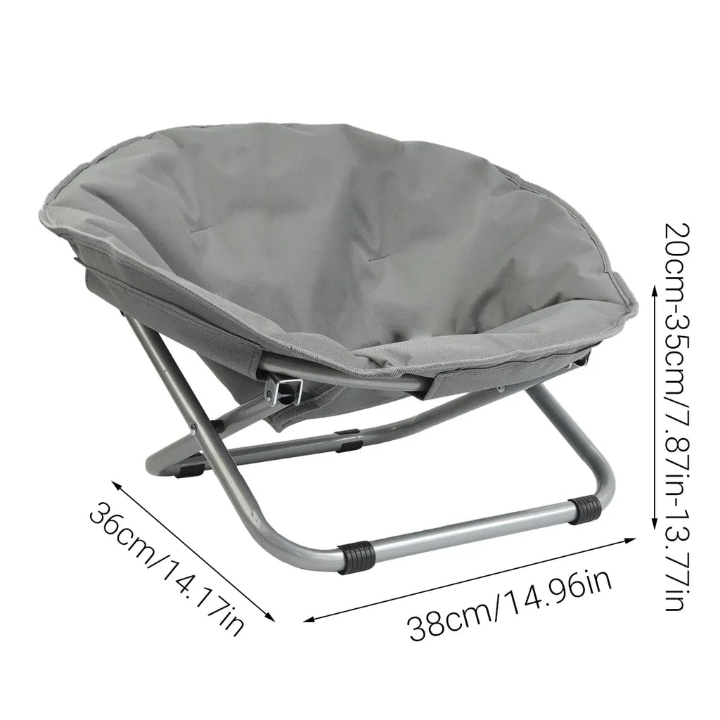 Folding Pet Bed Chair Portable Round Dog Bed Cat Bed Cushion
