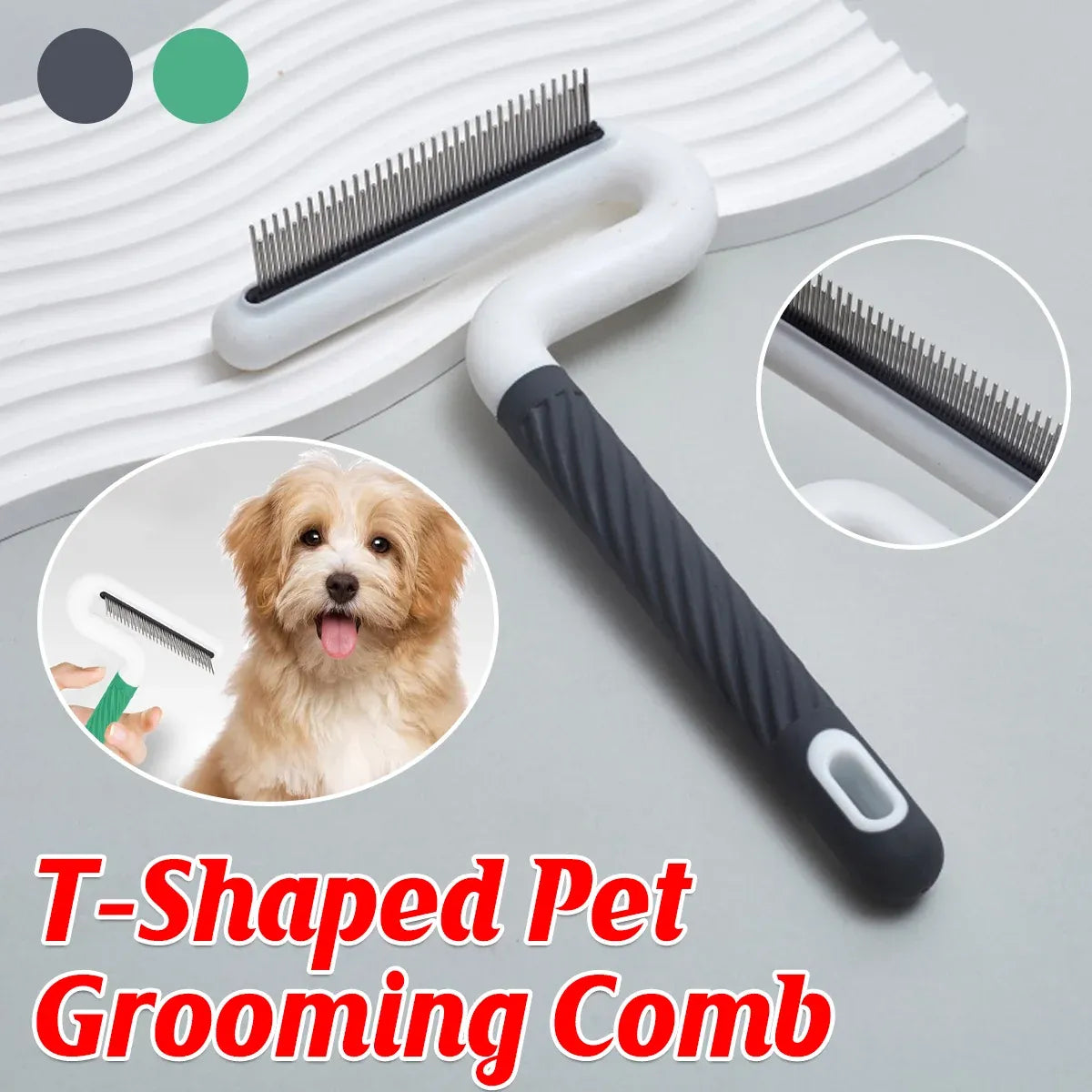T Type Pet Grooming Rake Comb Stainless Steel